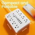thumbnail image 4 of Surge Protector with 14 Functions, Featuring 8 AC Outlets And 6 USB Ports (Including 2 Type-C), Designed for Everyday for Home Use with Overload Safety, 4 of 11