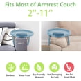 thumbnail image 3 of Couch Arm Tray Bamboo Sofa Clip on Side Table Foldable Couch Armrest Table with 掳 Phone Holder Food Trays for Eating/Drinks/Snacks/Remote, 3 of 7