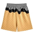 thumbnail image 4 of MIASHUI Garçons Filles Shorts à Imprimé Graphique Confortables d'Été Décontractés pour la Plage, Noir, 9-10 Ans, 4 of 4