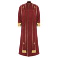 thumbnail image 2 of Moggemol Robe d'Église pour Hommes avec Étole Costume de Prêtre Jeu de Rôle Manches Longues Croix Dorée Rouge m, 2 of 7