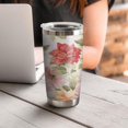 thumbnail image 4 of Gobelet 20oz avec Couvercle et Paille en Acier Inoxydable Rose Fleurs Roses Gobelet Isolé sous Vide pour Eau Café, Double Paroi Gobelet de Voyage Réutilisable pour Boissons Chaudes, 4 of 5