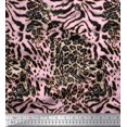 thumbnail image 1 of Soimoi Polyester Crepe Fabric Leopard & Tiger Animal Skin Print Fabric by The Yard 52 Inch Wide, 1 of 3