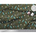 thumbnail image 2 of Soimoi Green Rayon Fabric Dot & Feather Print Fabric by Yard 42 Inch Wide, 2 of 3