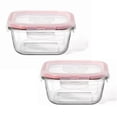 thumbnail image 1 of LocknLock - Set of 2 Airtight and Leakproof Glass Containers, 500mL Capacity, Red, 1 of 6