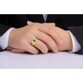 thumbnail image 2 of RYLOS Men's Rings 14K Yellow Gold Classic 7X5MM Oval Gemstone & Diamond Designer Ring Emerald May Birthstone Rings For Men, Gold Rings Size 13, 2 of 7