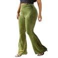 thumbnail image 3 of Women Bootcut Yoga Pants Tummy Control Workout Bootleg Velvet Trouser, 3 of 5