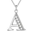 thumbnail image 4 of Collier Pendentif Chaîne Plaqué Argent Cuivre Lettres Anglaises pour Fête, 4 of 10