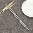 thumbnail image 2 of Ynlkorvg Tableware 1Pair Length White Flower Pattern Stainless Steel Chopsticks Pair New, 2 of 3