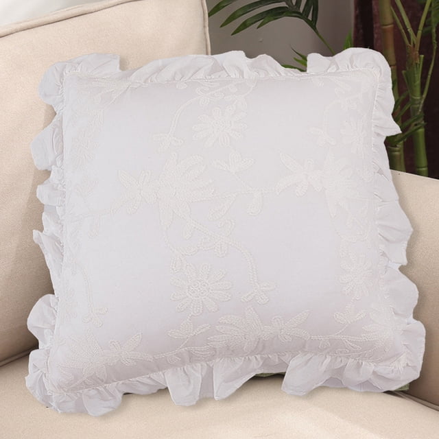 XYAIYT Soft Decorative Throw Pillow Cover Ruffled Design Elegant Home Decor for Living Room Bedroom Office Sofa Cushion Easy to Insert Hidden Zipper Machine Washable Touch(White,Tpye2)