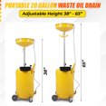 thumbnail image 4 of Réservoir d'Égouttage d'Huile Usée Portatif à Air – Capacité de 20 Gallons, Hauteur d'Entonnoir Réglable (38-65 Pouces), Roues Durables et Boîte à Outils Intégrée pour les Changements d'Huile d'Auto, de Moto et de Camion, 4 of 7