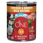 Purina ONE Classic Ground Chicken & Brown Rice Entrée, Wet Dog Food 368 g