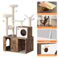 thumbnail image 2 of BeesClover Multi-Level Cat Tree Tower with Cat Scratching Posts,Litter Box Enclosure, Cat Houses & Condos,Hanging Cat Toys,Washable Removable Cushion for Kittens & Adult Cat, Easy to Assemble, 2 of 8