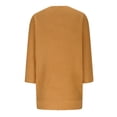thumbnail image 4 of Mrat Chandail à Manches Courtes pour Femmes Col Rond Chandail Tricoté Chemise Épaisse Surdimensionnée Chandail Confortable à Manches 3/4 pour Femmes Chemise Jaune 5TG, 4 of 6