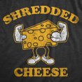 thumbnail image 2 of Mens Shredded Cheese T Shirt Funny Cheesy Buff Workout Joke Tee for Guys (Heather Black - SHREDDED) - L, 2 of 3