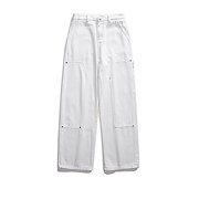 Men's Jeans Men's Vintage Washed Print Holes Jeans Splice Casual Breathable Denim Trousers Jeans Homme Slim White XXL