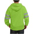 thumbnail image 3 of LNWUY Cardigan à Capuche pour Homme à Fermeture Éclair à Manches Longues avec Bandes Réfléchissantes pour l'Assainissement, Veste de Survêtement, Manteau, Veste de Travail Décontractée, Vert G, 3 of 6
