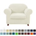 thumbnail image 1 of CHOK 2024 Housse de Sofa Extensible à Texture Quadrillée Housse de Canapé avec Housse de Coussin Séparée (Sofa Gris), 1 of 6