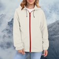 thumbnail image 4 of Comdrip Veste Légère pour Femmes! Veste Chaude Coupe-Vent Imperméable à Blocs de Couleur pour Femmes, Coupe-Vent d'Extérieur, Veste de Randonnée, Veste de Randonnée pour Femmes Légère Beige m, 4 of 5