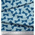 thumbnail image 1 of Soimoi Blue polyester Crepe Fabric Bow & Stripe Fabric Prints By Yard 42 Inch Wide, 1 of 5