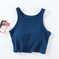 thumbnail image 2 of Timegard Tank Tops for Women Ribbed Summer Round Neck Sleeveless Comfy Cropped Camis Built in Bras, 2 of 6