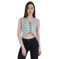 thumbnail image 1 of Moomaya Crop Top à Franges Imprimé pour Femmes, Blouse d'Été Sans Manches à Boutons, 1 of 7