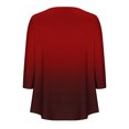 thumbnail image 3 of Pisexur Womens Plus Size Sweatshirt Gradients 3/4 Length Sleeve Tops Fall V-Neck Blouses Spring Ruffle Sleeve Tunic T-Shirts Dressy Casual, 3 of 4
