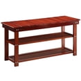 thumbnail image 2 of Convenience Concepts Oxford Utility Mudroom Entryway Bench in Cherry Wood Finish, 2 of 3