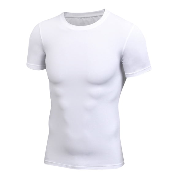 Mens Shirts Sale Clearance! Men Compression Shirt Short Sleeve Athletic Workou T Shirts Sports Baselayer Undershirt Quick Dry Slim Fit Basic Tops