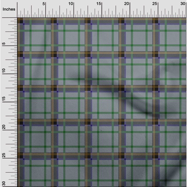 oneOone Viscose Chiffon Fabric Tartan Check Decor Fabric Printed BTY 42 Inch Wide