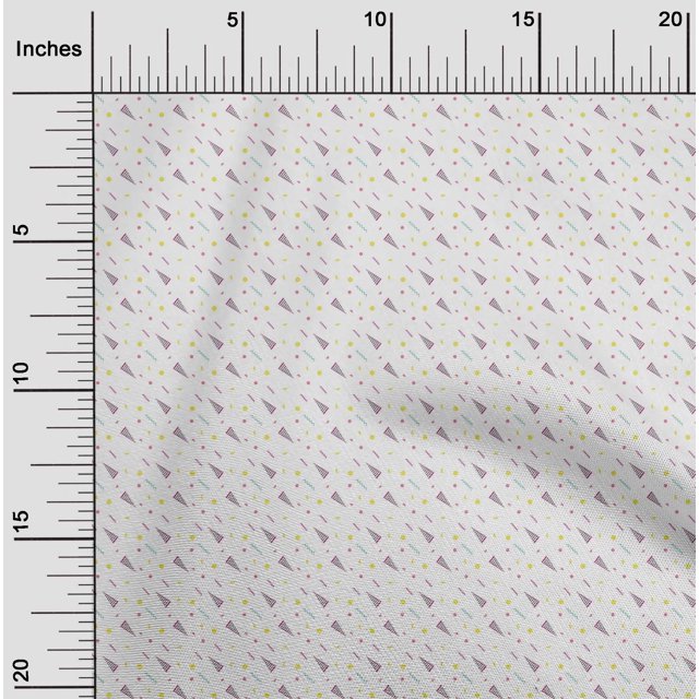 oneOone Viscose Chiffon Fabric Dot|Zig Zag & Triangle Geometric Print Fabric BTY 42 Inch Wide