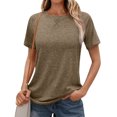 thumbnail image 2 of Timegard Womens Tops Crew Neck Short Sleeve Solid Color Shirts Casual Comfy Tunic Tops Summer Basic Tee, 2 of 8