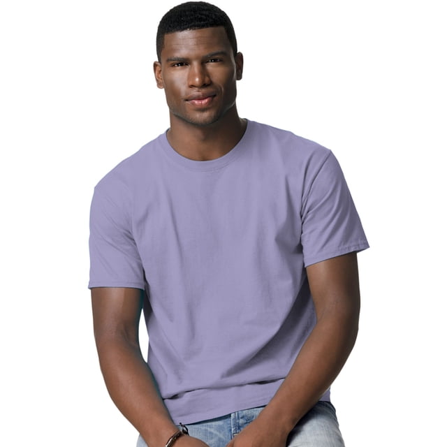 Hanes TAGLESS Men`s T-Shirt - Best-Seller, L, Lavender