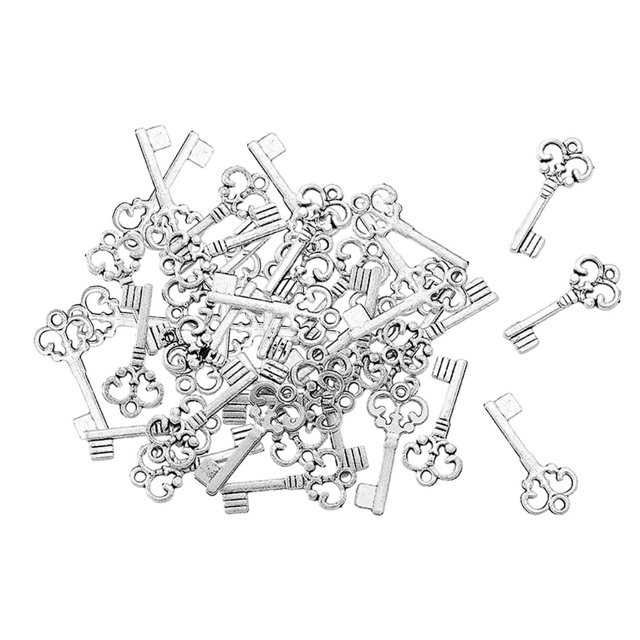 Key Charms Key Pendants Alloy Keys Bulk Vintage Style Key Set Charms for Jewelry Antique 100pc