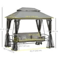 thumbnail image 3 of Outsunny Lit de Jour de Patio Extérieur pour 3 Personnes, Gris, 3 of 10