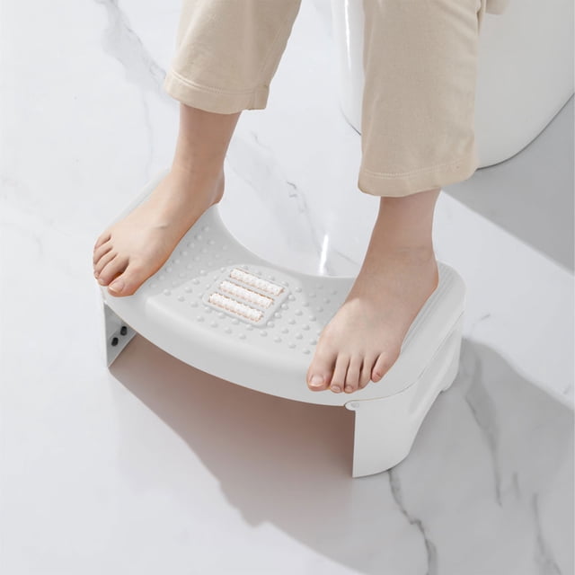 PEONAVET Assistance Steps Folding Toilet Stool, Squatting Poop Stool, Bathroom Potty Step Stool, Toilet Assistance Steps, Step Stool, Fits All Toilets, Detachable & Stackable