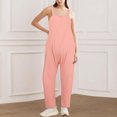 thumbnail image 2 of HBFAGFB Combinaison Pantalon Femme Mode Décontractée Salopette à Bretelles Pantalon Ample Combinaisons Légères Rose Taille TG, 2 of 4