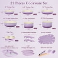 thumbnail image 2 of GIPP 21pcs Ceramic Cookware Sets, Pots and Pans Set Nonstick with Removable Handle, Oven & Dishwasher Safe,Induction Cookware, Kitchen Cooking Set for All Stoves, 2 of 7