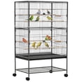 thumbnail image 1 of PawHut Cage à Oiseaux en Acier de 52 Pouces, avec Support Roulant, Gris Foncé, 1 of 10