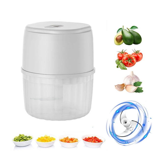 Garlic Chopper Garlic Masher-Garlic Press Mincer Pepper Chili Vegetable Meat Grinder-Food Processor Mincer 250ML