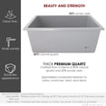thumbnail image 3 of Stylish Dual Mount 22" Gray Composite Granite Single Bowl Kitchen Sink with Strainer S-822L, 3 of 14