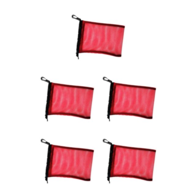 mmirethe Plongée Natation Cordon Mesh Sac de Stockage Plongée Tuba pour Engrenage Rouge 9 Pouces x 6,5 Pouces 5Set