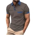 thumbnail image 2 of Jovati Chemise à Manches Courtes à Col Rabattu pour Hommes, Design à Rayures avec Fermeture Éclair à l'Avant, Tissu en Polyester, Coupe Décontractée, Haut d'Été Léger, Vêtement d'Extérieur Respirant, 2 of 8