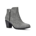 thumbnail image 1 of Unique Bargains Bottines à Talon Bloc Empilé à Bout Rond avec Fermeture Éclair pour Femmes, 1 of 7