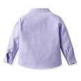 thumbnail image 4 of 2025 Spring Boy's Shirt Solid Top Shirt Color Standing Long SleevePack Breasted Cardigan Children's, 4 of 8