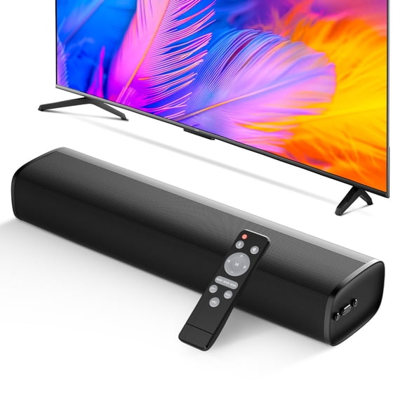 MZEIBO Barre de Son, Barre de Son 50W pour Télé Intelligente Haut-Parleur Bluetooth 5.3 17 Pouces avec Connexion ARC/optique/AUX Surround pour Cinéma Maison Audio Télé/PC/jeux