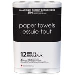 Black & White 12 Value Size Rolls 183 Sheets, 2-Ply Paper Towel