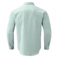 thumbnail image 4 of Kcodviy Chemise à Col Rabattu Longue Justaucorps pour Homme Justaucorps Hauts Manche Boutonnée Chemise à Long Col pour Homme Décontractée Unie Chemises pour Homme, 4 of 4