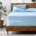 thumbnail image 1 of Bare Home Fitted Sheet - 22" Extra Deep Pocket - Premium 1800 Collection - Twin XL, Light Blue, 1 of 7