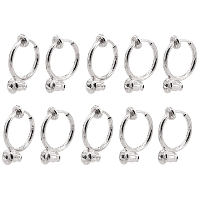 ZLight 10pcs Ear Clip Converters Earring Accessories Screw/Lever Non-Pierced Handmade with Loop Plastic Pads Findings Type17 1Set