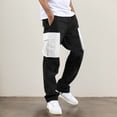 thumbnail image 2 of Men's Cargo Work Pants Straight Fit Casual Adjustable Hem Daily Wear Comfortable Loose Fit Jogger Trousers with Drawstring, 2 of 5